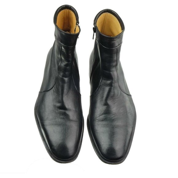 NORSTROM Flex Construction Ankle Boots Buttery Leather Black Sz. 10.5 EE ITALY main image 4